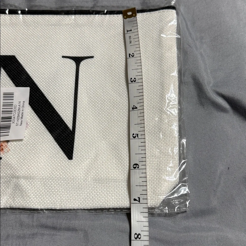 New N initial cosmetic pouch